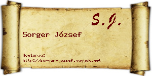 Sorger József névjegykártya